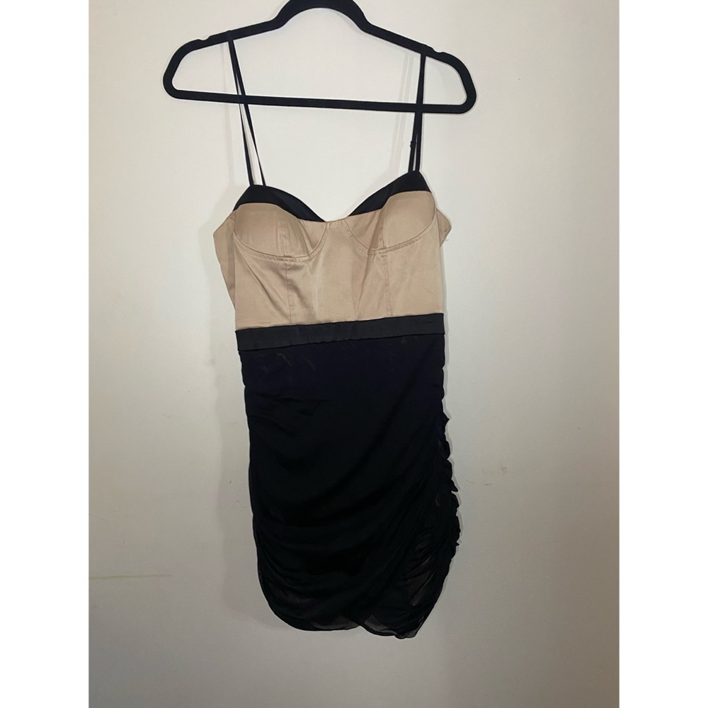 Nude and black sexy cocktail dress